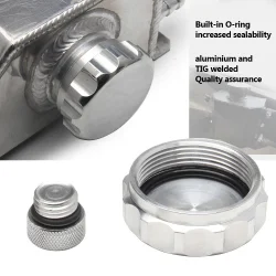 Overflow Tank, Universal 2L Aluminum Radiator Coolant Overflow Expansion Water Tank Silver, SAPPP00438