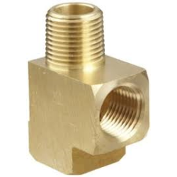 Adapter T-Stk (1/8" NPT)  Pipe Threads Solid Brass Street Tee 3 Way Fitting 1/8" NPT 240855  FST22RT