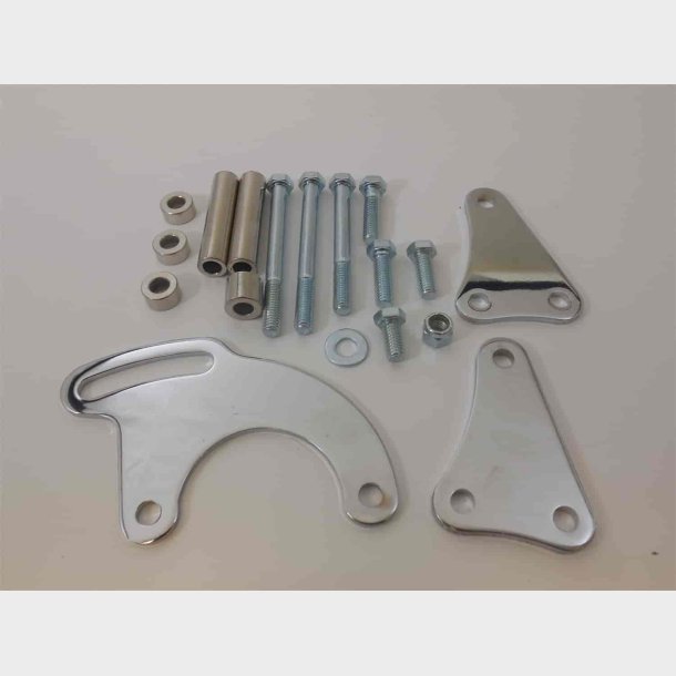 Servopumpe beslag s�t chrom Chevrolet S/B med lang vandpumpe (RPC R3830)