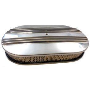 Luftfilter oval m. Poleret Aluminums lg 15 x 2
