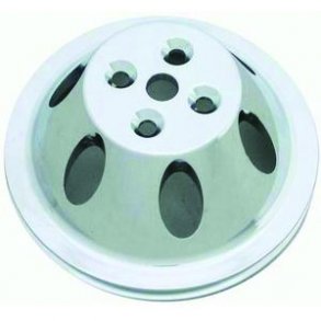 Remskive verst enkelt poleret Alu Chevrolet S/B med kort vandpumpe (RPC R9478POL)