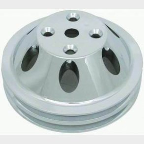 Remskive �verst dobbelt poleret Alu Chevrolet S/B med lang vandpumpe (RPC R9483POL)
