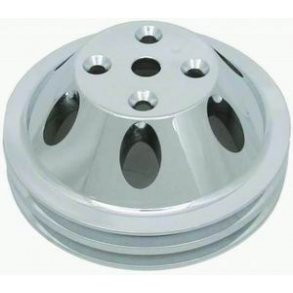 Remskive verst dobbelt poleret Alu Chevrolet S/B med lang vandpumpe (RPC R9483POL)