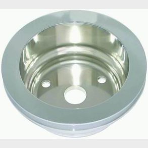 Remskive nederst poleret Alu Chevrolet S/B med lang vandpumpe