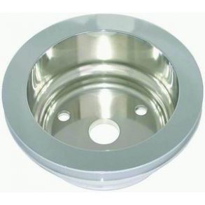 Remskive nederst poleret Alu Chevrolet S/B med lang vandpumpe