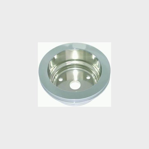 Remskive nederst poleret Alu Chevrolet S/B med lang vandpumpe