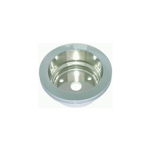 Remskive nederst poleret Alu Chevrolet S/B med lang vandpumpe