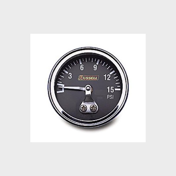 Benzintryksur v�skefyldt 0-15 psi med 1/8"NPT Russell Analog Fuel Pressure Gauges 650330