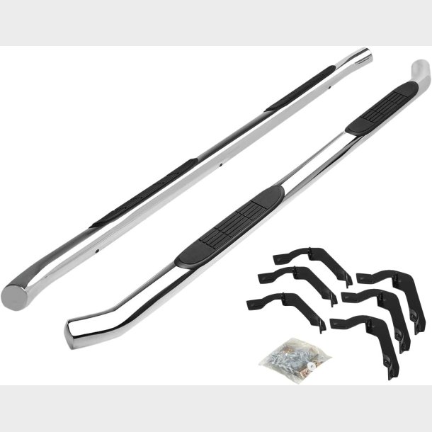 Stepbar / runningboard poleret rustfri st�l Chevrolet Silverado ext. 2007 til 2019