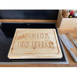 Skrebrt i fyrretr str. 40 x 29&frac12; x 4&frac12; cm. med 'Buick' udfrset samt saftrille 