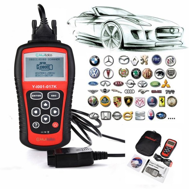 Tester OBD II til udl�sning af fejl-koder i fabrikatet KONNWEI MS509 KW808 Auto OBD2 Scanner Car OBD