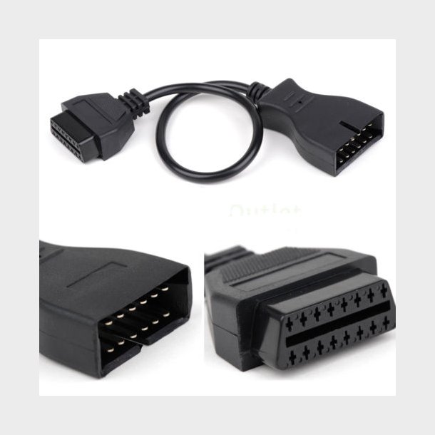 Tester kabel/adapter til OBD I til udl�sning af fejl-koder, skal bruges sammen med tester MS509 OBD 