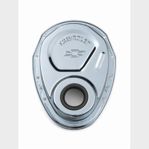 Timing cover Chrome m. Bowtie logo Chevrolet S/B Timing Chain Covers (Proform 141-215)