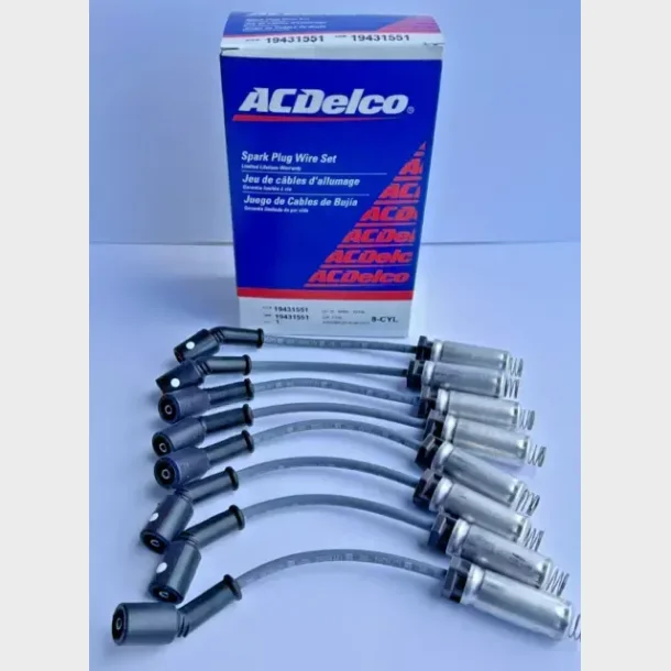 T�ndkabler komplet s�t V8 1997 til 2022 med rund t�ndspole (Orginale GM 19431551) spark plugs wire