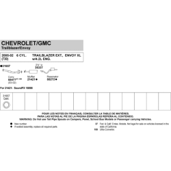 Potte 2,5" Chevrolet Trailblazer 4,2 r�kke 6 cyl. 2002 til 2005