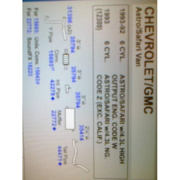 Skaffevare USA forventes hjem i uge 22 (Er bestilt i USA) Chevrolet Astro 1993, DD85312 Udstdning