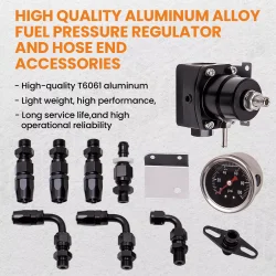 Regulator til benzinpumpe. Universal Adjustable Fuel Pressure Regulator Kit 100psi Gauge AN6 Fitting