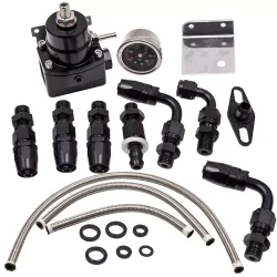 Regulator til benzinpumpe. Universal Adjustable Fuel Pressure Regulator Kit 100psi Gauge AN6 Fitting