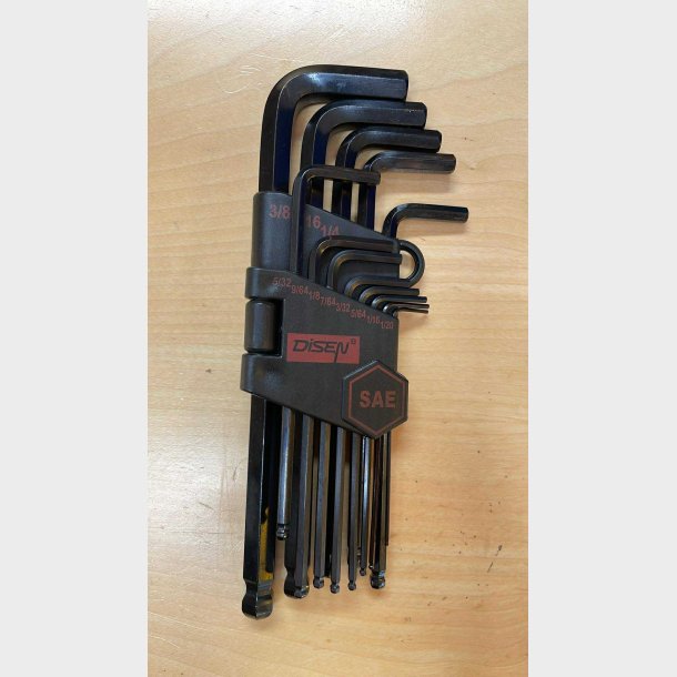 V�rkt�j, Umbracon�gle s�t i tommer med 13 dele (94595) SAE Ball End Hex Key