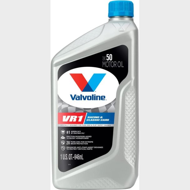 Valvoline Motorolie VR1 SAE 50 Racing 1Q Olie med h�jt Zink indhold (US 822350)