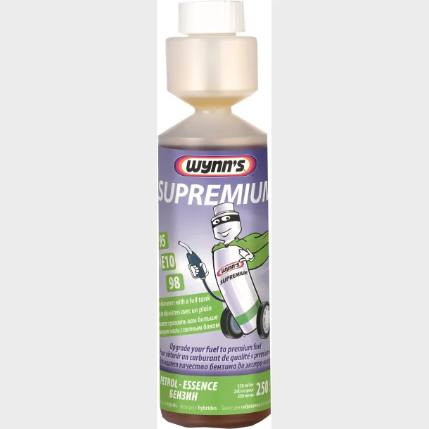 Wynns Supremium Petrol 250ML, Opgradere kvaliteten af alm. benzin eller E10-br�ndstof til premium
