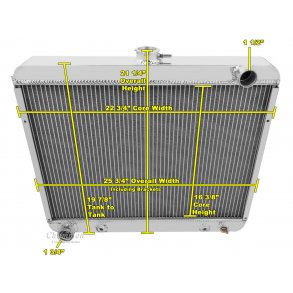 Kler aluminium m/oliekler 4 row Dodge Charger, Challenger & Coronet 1967 - 1974 (MC2375) Radiator