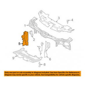 Deflector ved kler hjre Mustang 2010 til 2012