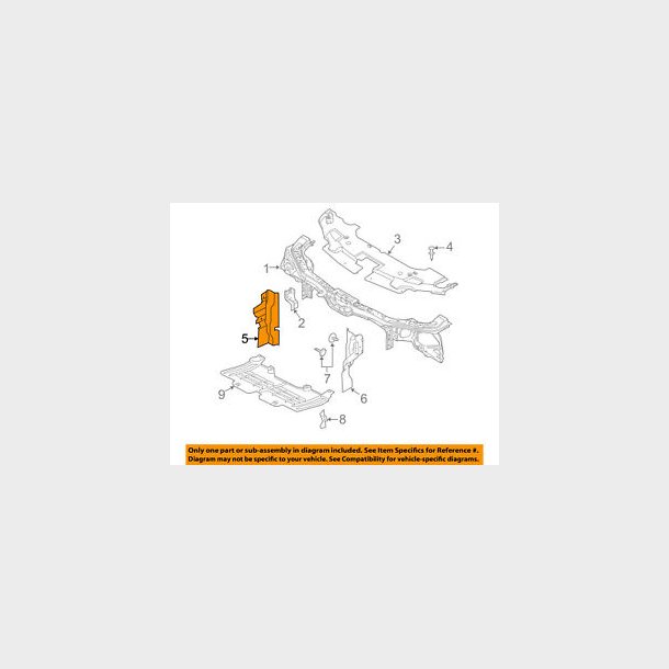 Deflector ved k�ler h�jre Mustang 2010 til 2012