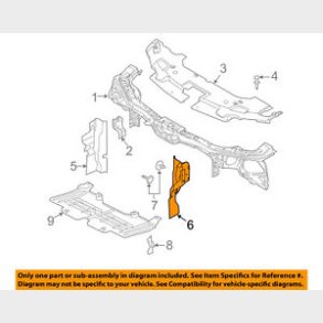 Deflector ved k�ler venstre Mustang 2010 til 2012