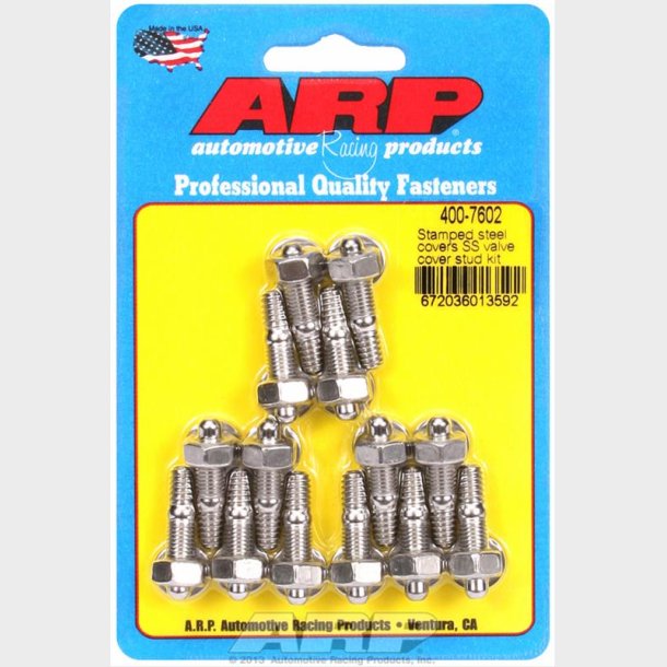 Ventild�kselbolts�t m/14 stk. Rustfri ARP 'pind-bolt' 1/4"-20 (ARP 400-7602)
