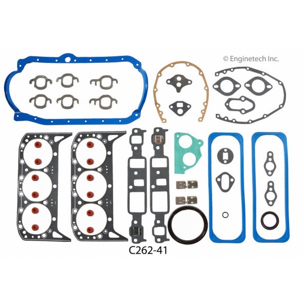 Komplet pakningsst Chevrolet 262" = 4,3 V6 1985 til 1993 Z-motor (Enginetech C262-41 - 2601240) 