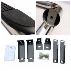 Stepbar / runningbar rustfri stl Dodge Ram Quad cab 2000 til 2009 