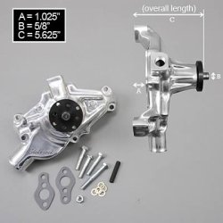 Vandpumpe Kort High Volume Poleret Alu Chevrolet V8 S/B 1955 til 1972 (Edelbrock 8820)