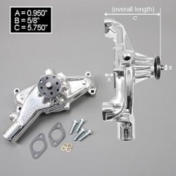 Vandpumpe Poleret Performance Edelbrock Chevrolet V8 B/B 1965 til 1972 (8860)