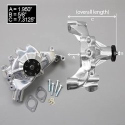 Vandpumpe Lang Poleret Performance Chevrolet V8 B/B 1969 til 1987 (Edelbrock 8861)