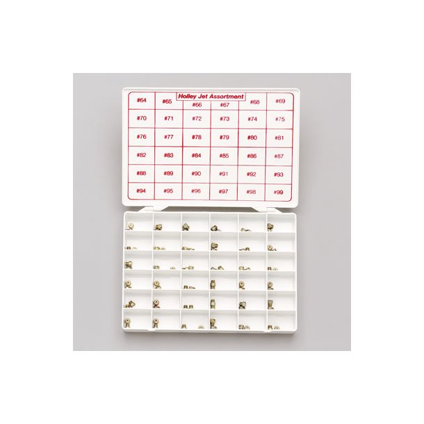 Dysest (72 stk.) til Holley karburatorer, fra strrelse nummer 64 til 99 'Metring Jets'
