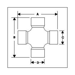 Kardankryds (str. 80mm x 80mm + 27,5mm x 27,5mm med indv. ls)