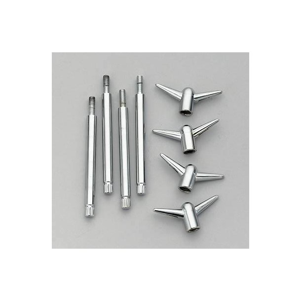 Ventildksel boltst chrome 1/4-20" gevind. St m. 4 stk. (Mr Gasket 9824)