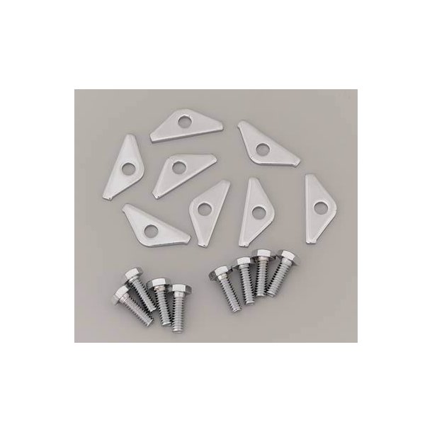 Ventildksel 'clamps med bolte' chrome (Mr. Gasket 9887)