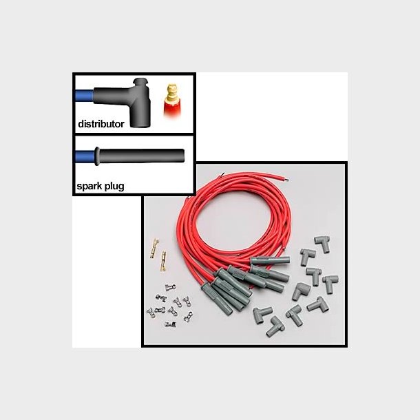 T�ndkabel s�t r�d MSD Ignition i 8,5mm. lige t�ndr�rsh�tter