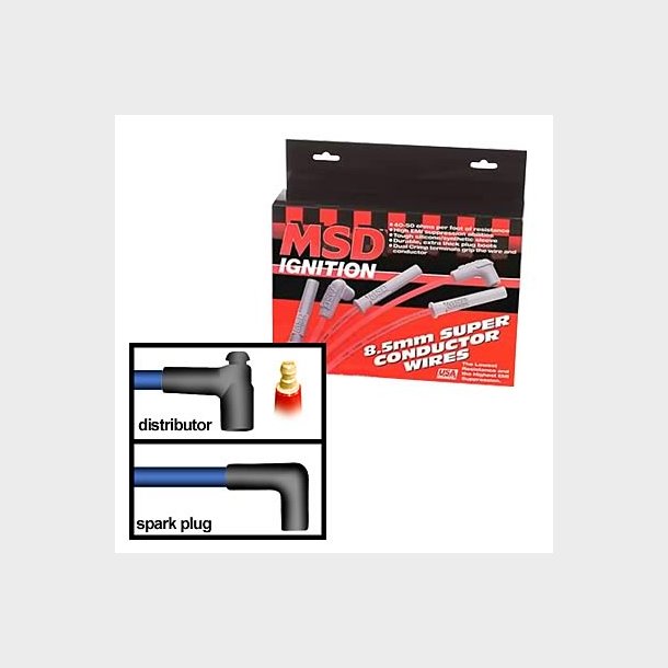 T�ndkabel s�t universal MSD Ignition 8,5mm. med 90 graders t�ndr�rsh�tte