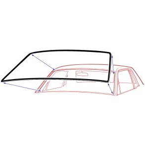 Gummiliste frontrude Mustang 1964 til 1968 (WCL654 - F4081 - C5ZZ-6503110-A - GMK302053564)
