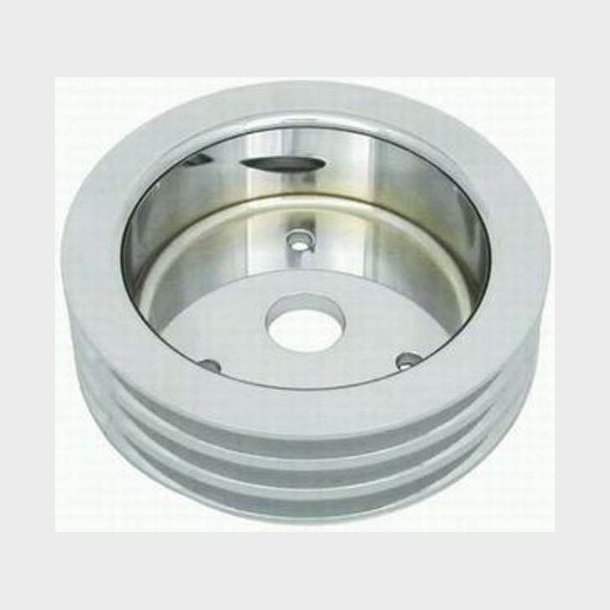 Remskive nederst m. 3 spor Poleret Alu Chevrolet S/B kort vandpumpe