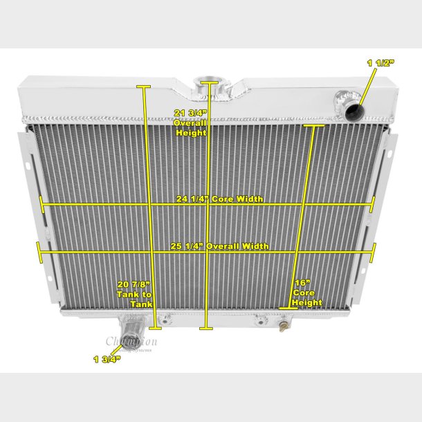 K�ler aluminium m/oliek�ler Ford Mustang m.m. 1967 til 1970 (WH379)