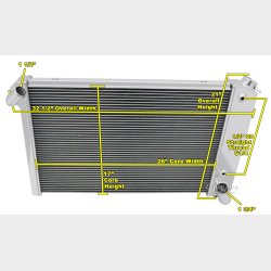 K�ler m/gearoliek�ler Corvette C3 1969 til 1972 uden exp. Aluminum 3 Row (CC1655 - WH1655)