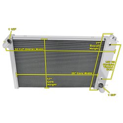 Kler m/gearoliekler Corvette C3 1969 til 1972 uden exp. Aluminum 3 Row (CC1655 - WH1655)