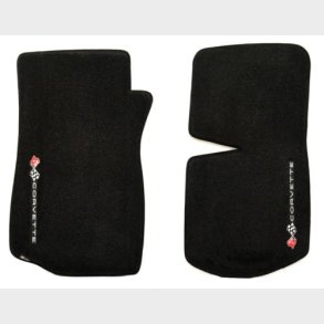 Bundm�tte s�t sort m. logo for. Corvette 1968 til 1982 (Lloyd Mats 3152000) Loop Black Floor Mats