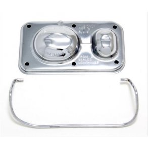 Chrome lg til bremsehovedcylinder 2 kreds GM 1967 til 1980 (RPC R9101 - Trans-Dapt 9101 - 5271)