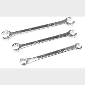 V�rkt�j Gaffeln�gle til feks. bremser�r i tommer (s�t med 3 stk) 3-Piece Flare Nut Wrench Set - SAE Brake Line Wrench